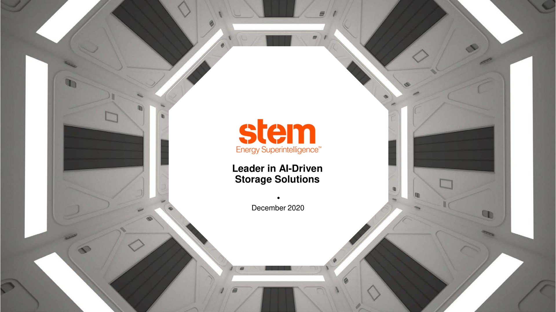 Stem — Cover Slide investment banking deck slide