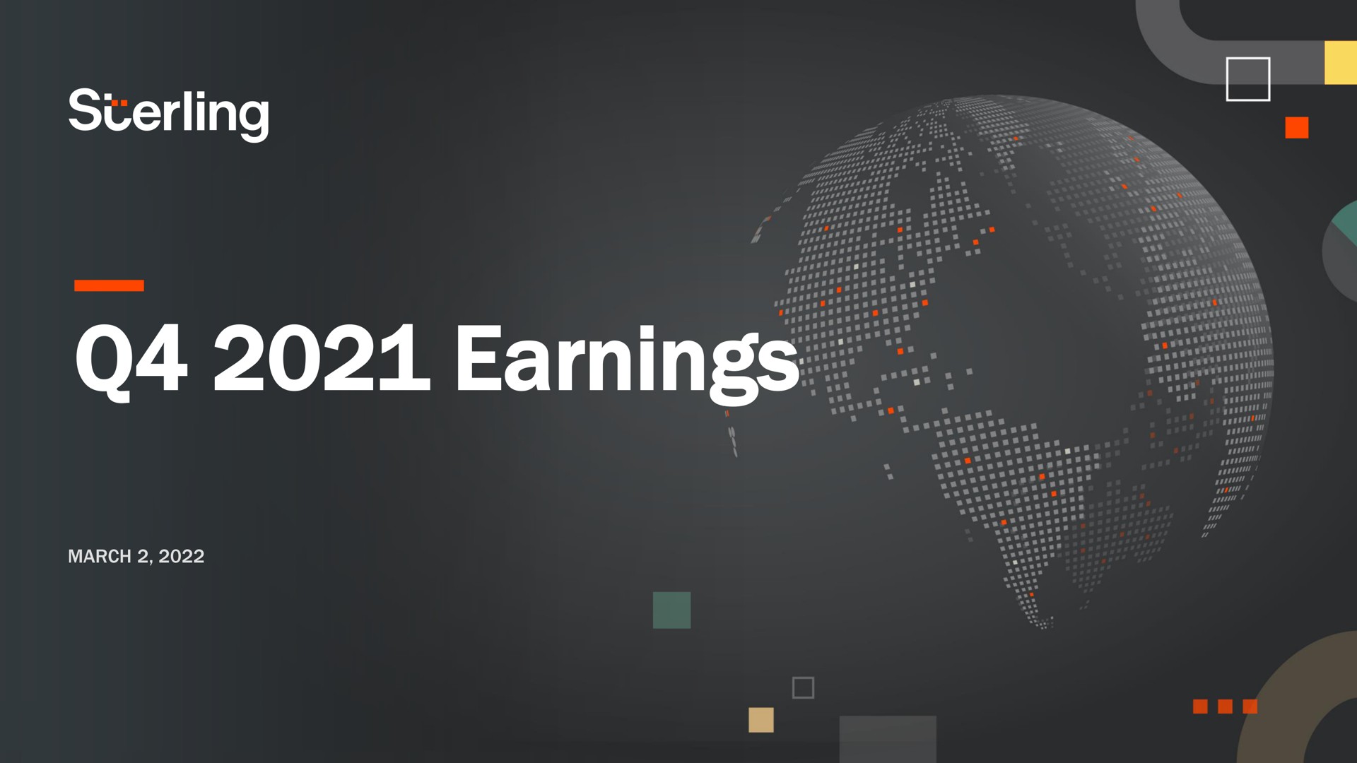 Sterling — Q4 2021 Earnings investment banking deck slide