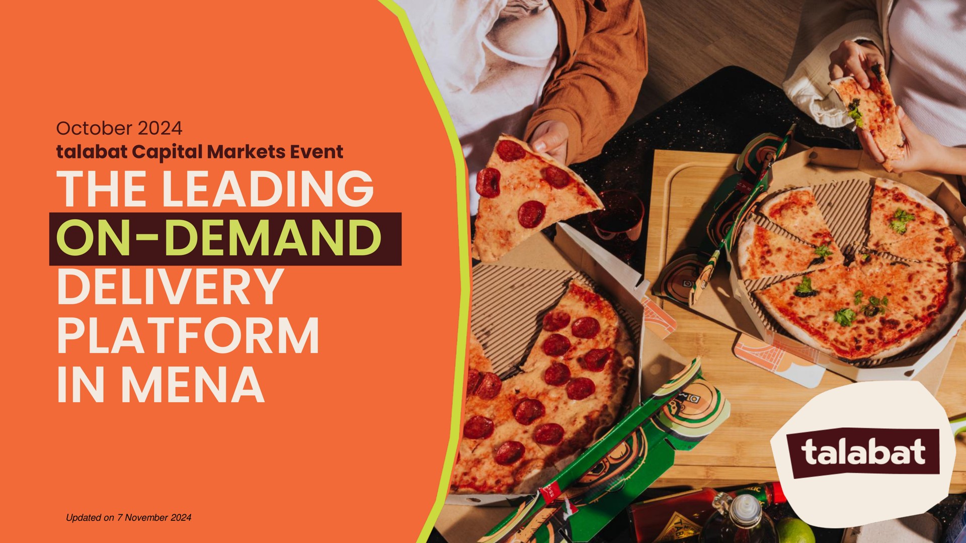 Talabat — The Leading On-demand Delivery Platform In Mena investment banking deck slide