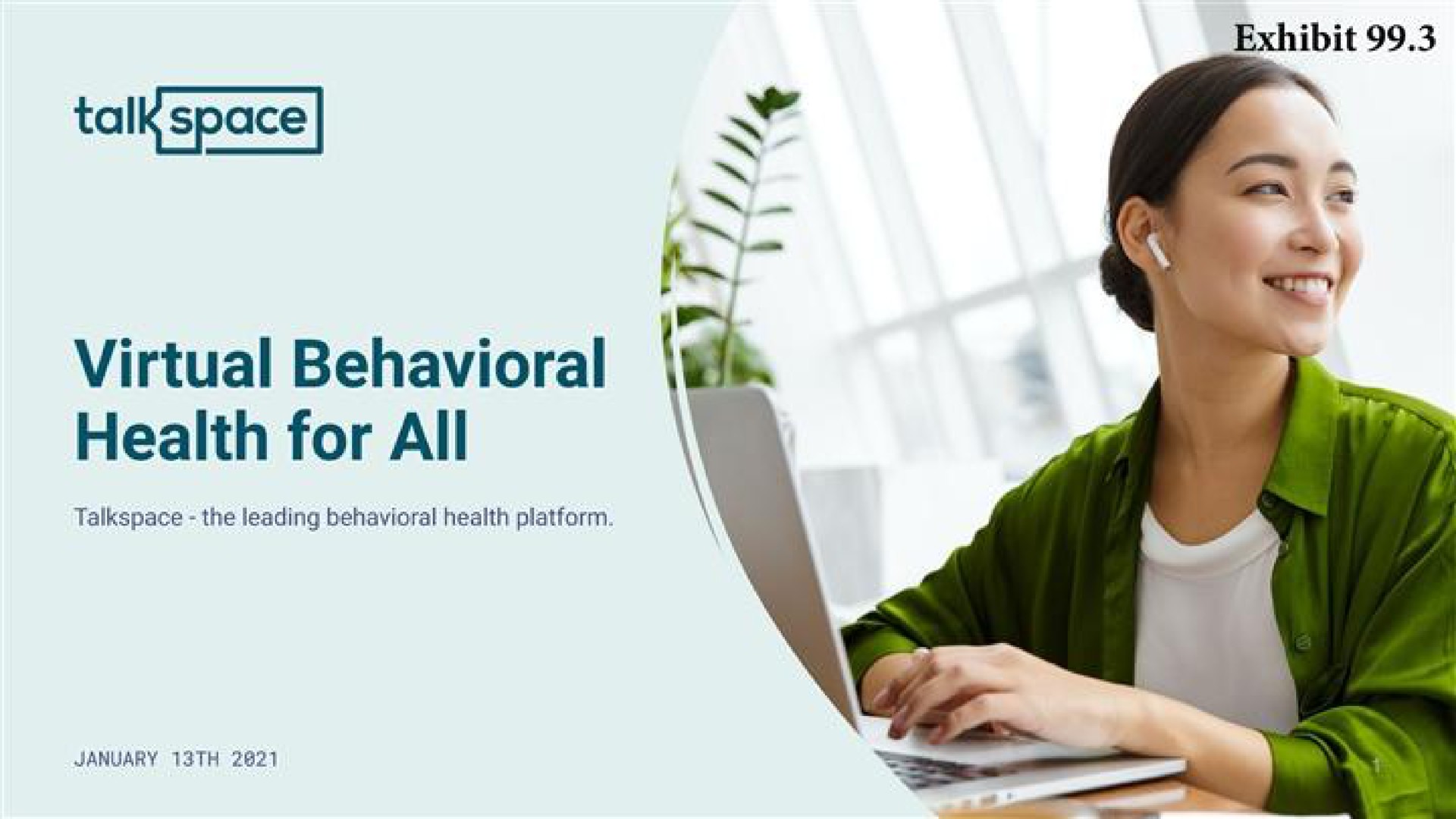 Talkspace — Virtual Behavioral Health for All investment banking deck slide