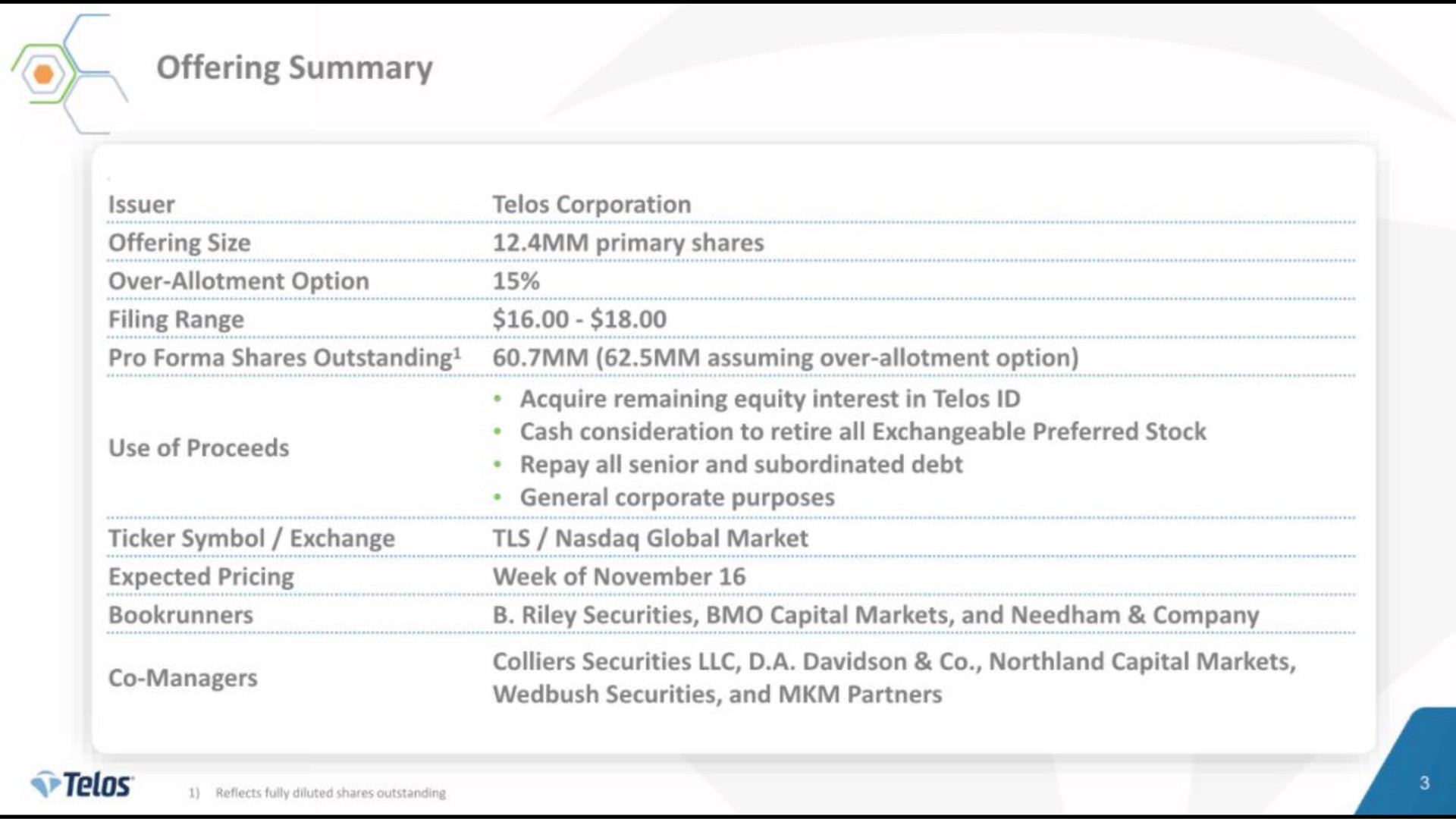 Table slide 3 from Telos