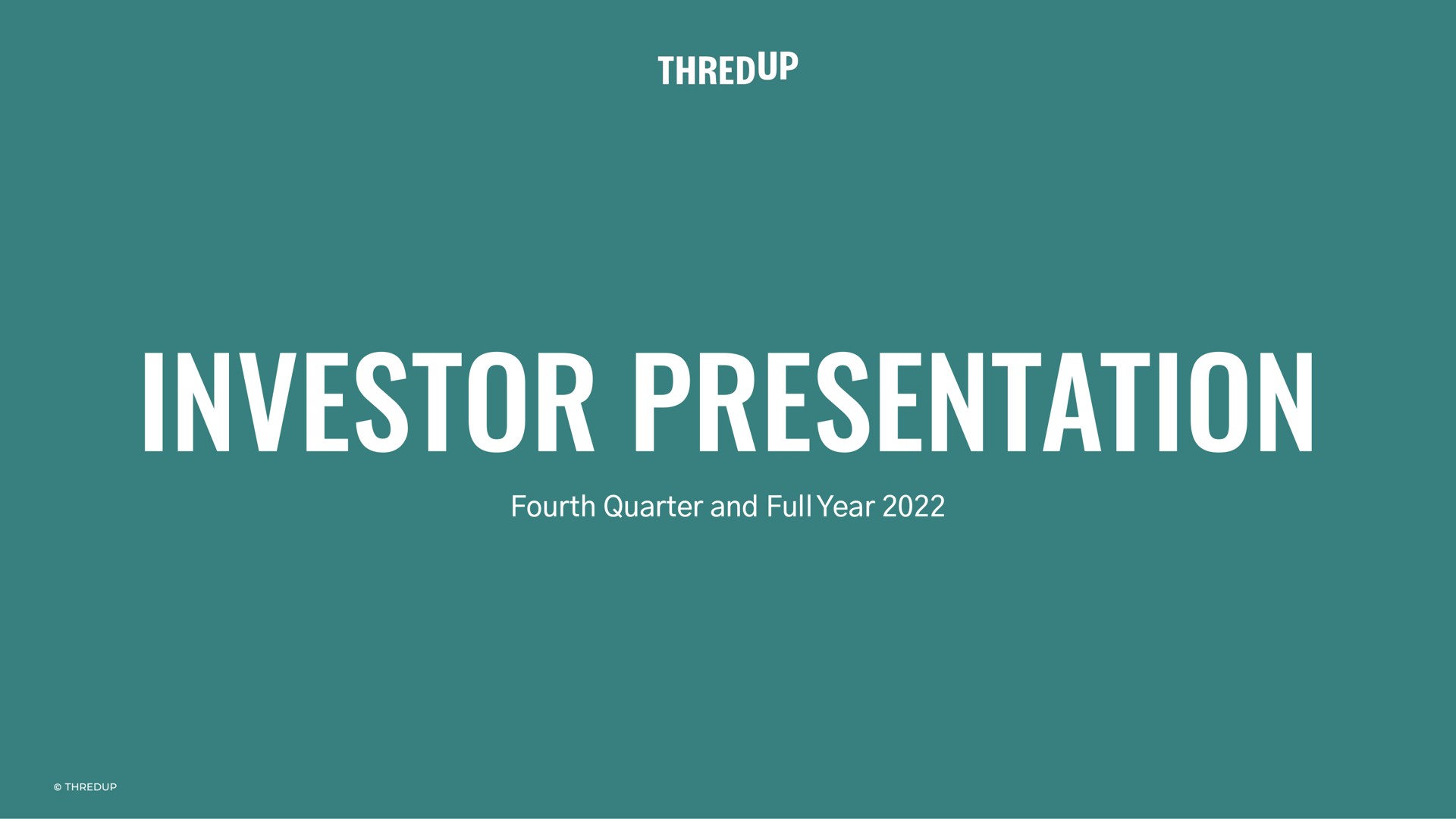 Thredup — Investor Presentation investment banking deck slide