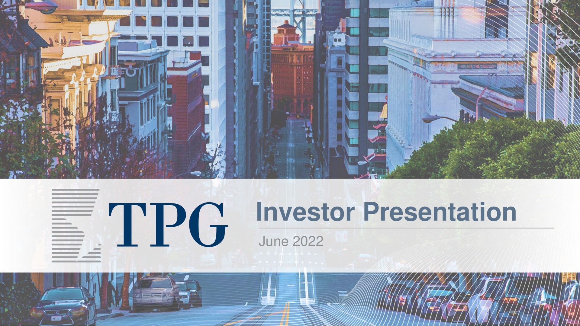 Tpg — Cover Slide investment banking deck slide
