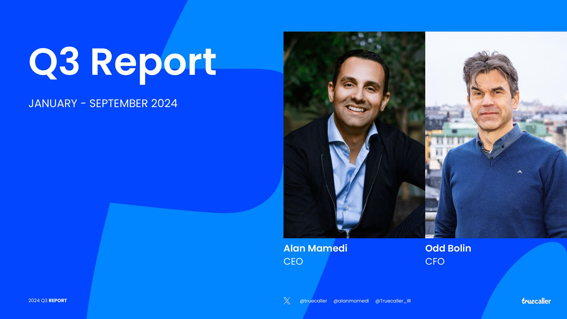 Truecaller — Q3 Report investment banking deck slide