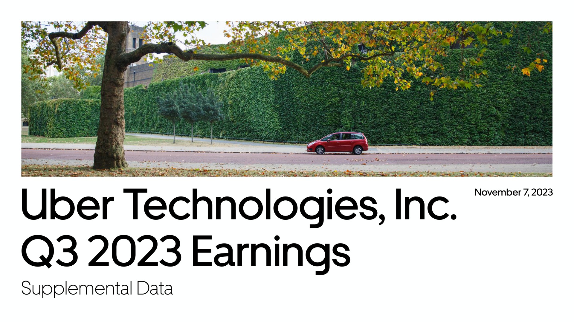 Uber — Uber Technologies, Inc. Q3 2023 Earnings investment banking deck slide