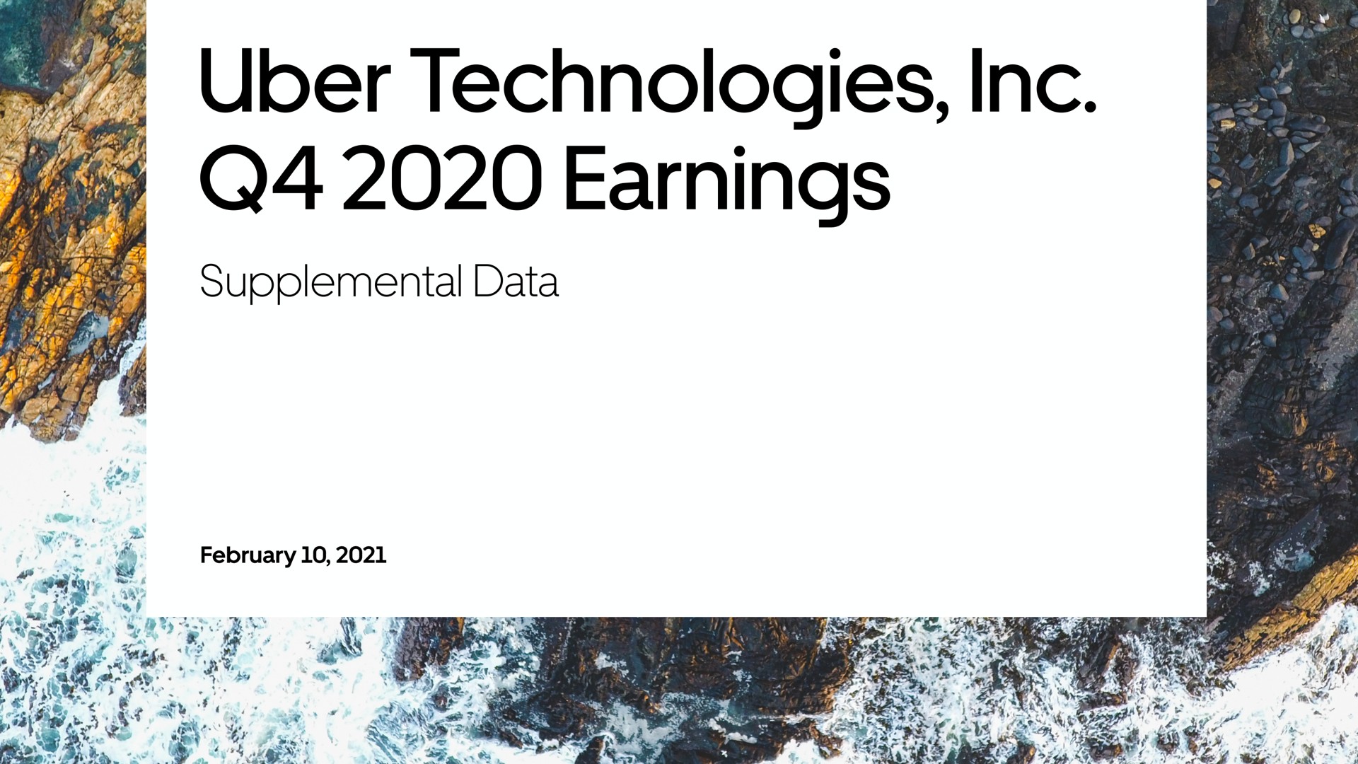 Uber — Uber Technologies, Inc. Q4 2020 Earnings investment banking deck slide