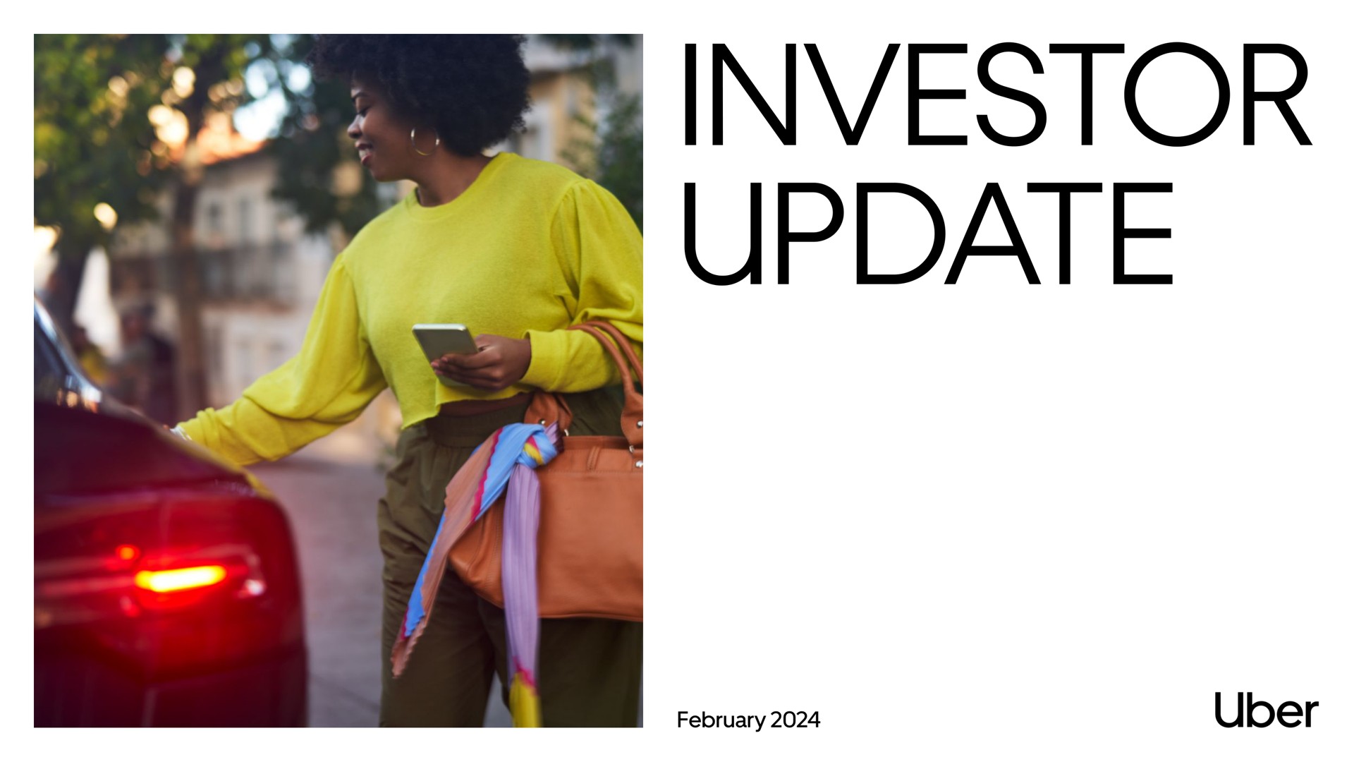 Uber — Investor Update investment banking deck slide