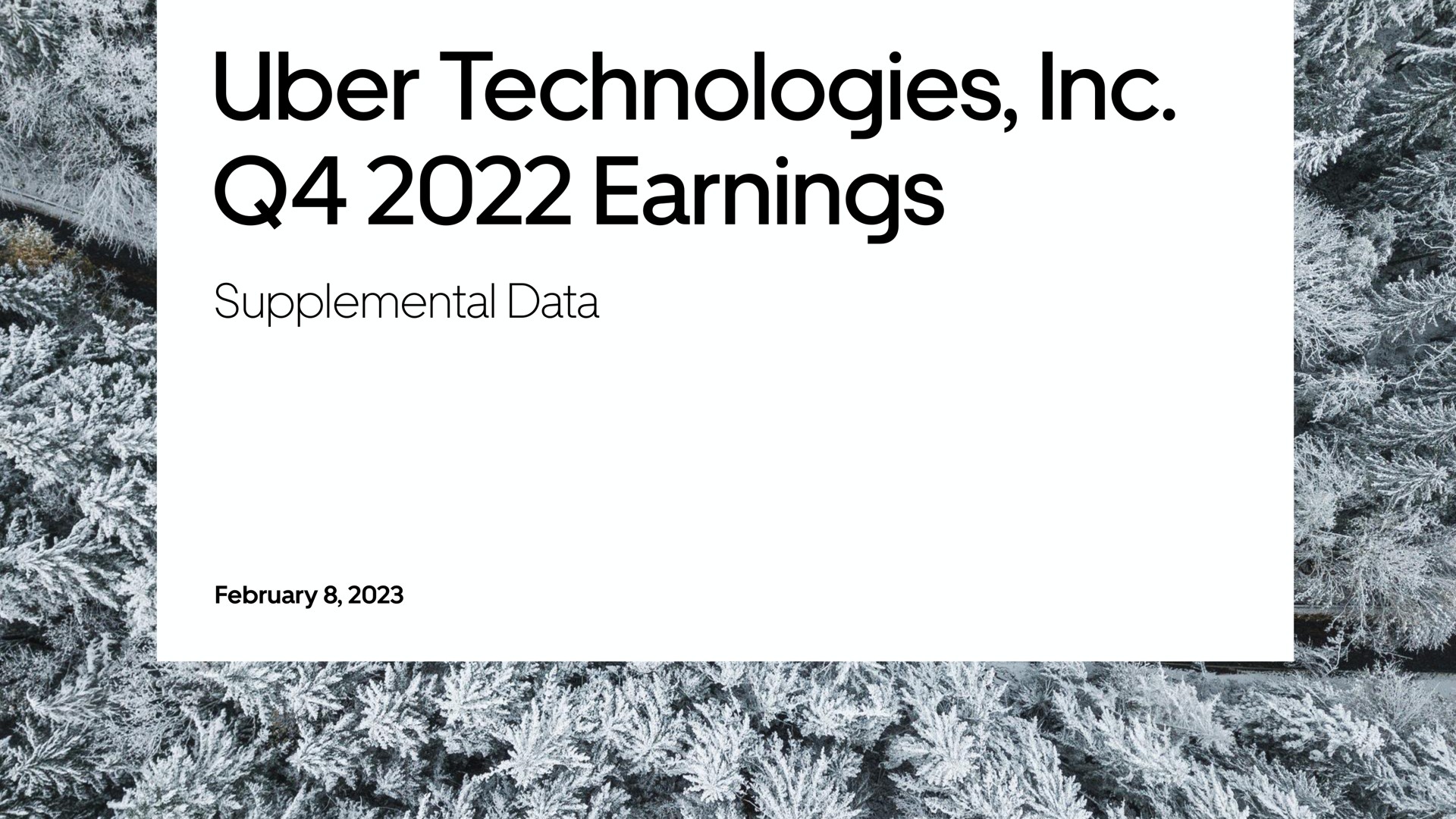 Uber — Uber Technologies, Inc. Q4 2022 Earnings investment banking deck slide