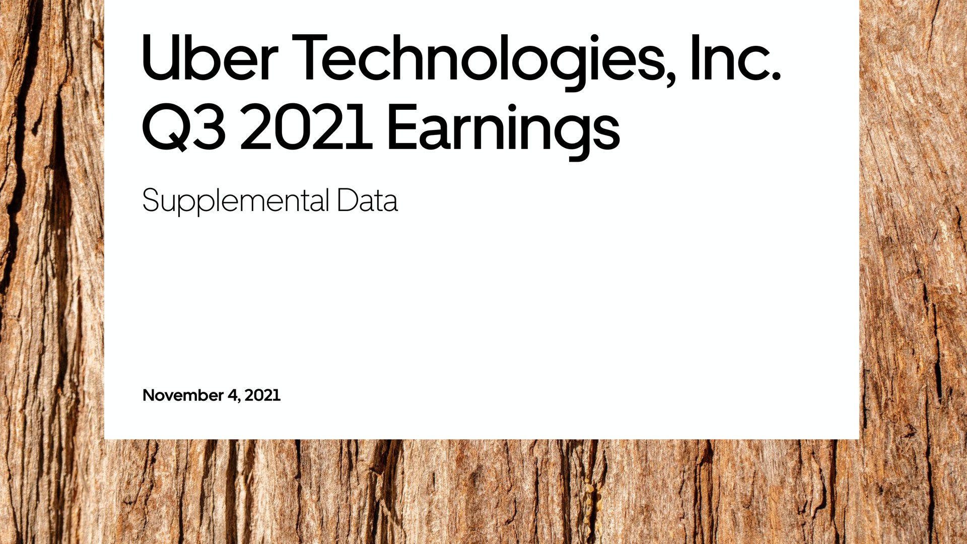 Uber — Uber Technologies, Inc. Q3 2021 Earnings investment banking deck slide