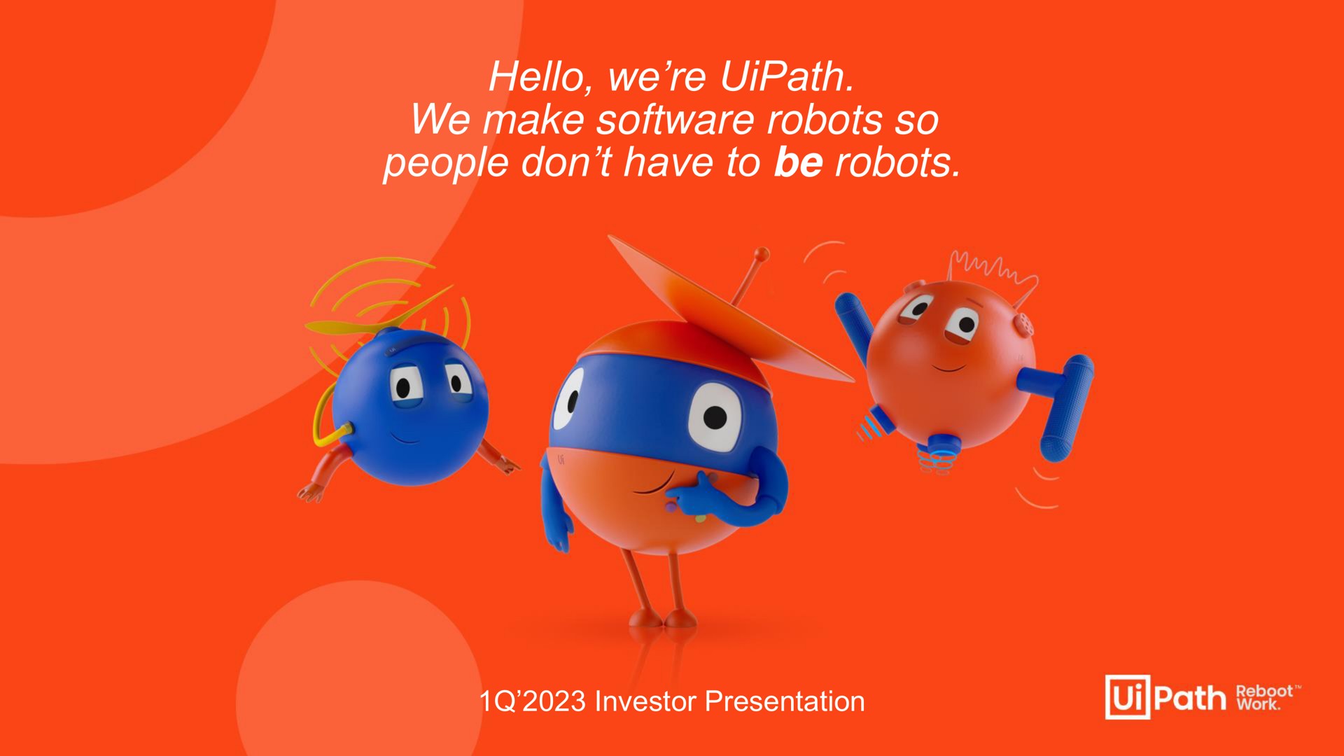 Uipath — cover slide investment banking deck slide