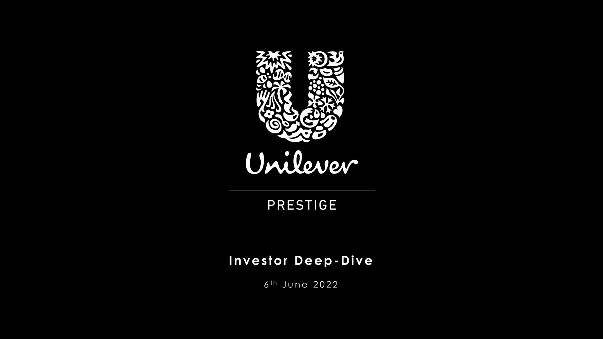 Unilever — Cover Slide investment banking deck slide