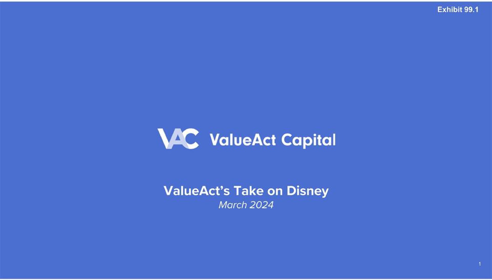 Valueact Capital — ValueAct’s Take on Disney investment banking deck slide