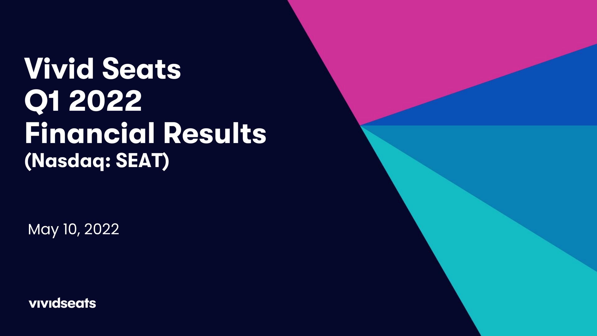 Vivid Seats — Vivid Seats Q1 2022 Financial Results (Nasdaq: SEAT) investment banking deck slide