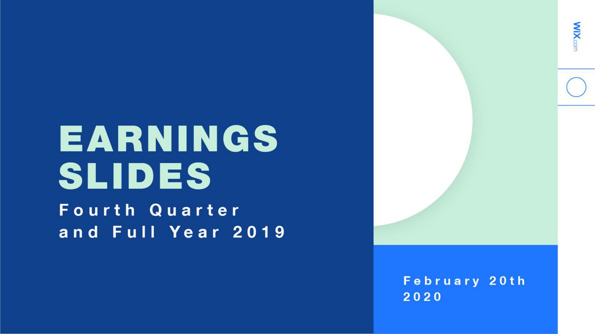 Wix — Earnings Slides investment banking deck slide