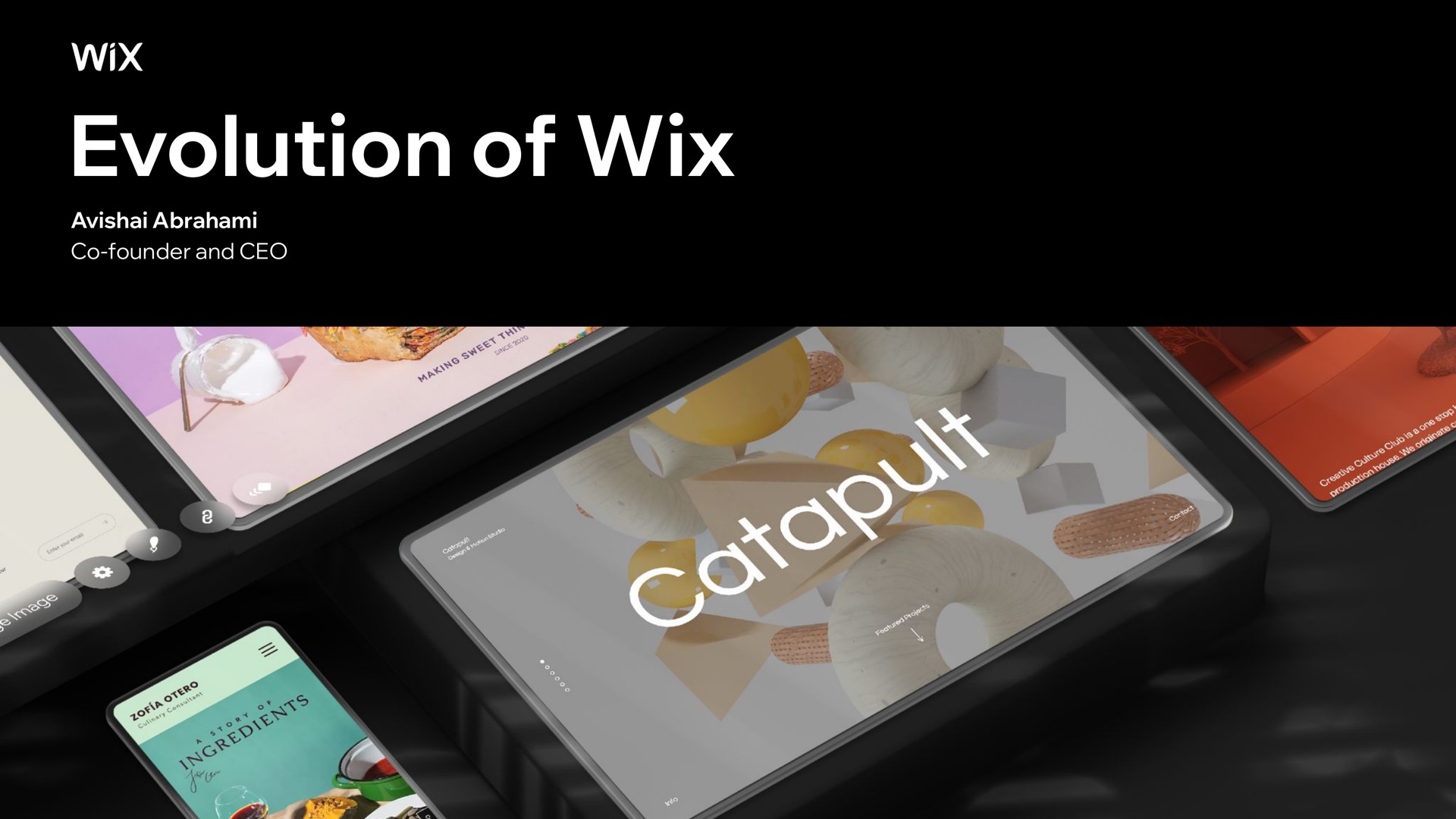Wix — Evolution of Wix investment banking deck slide