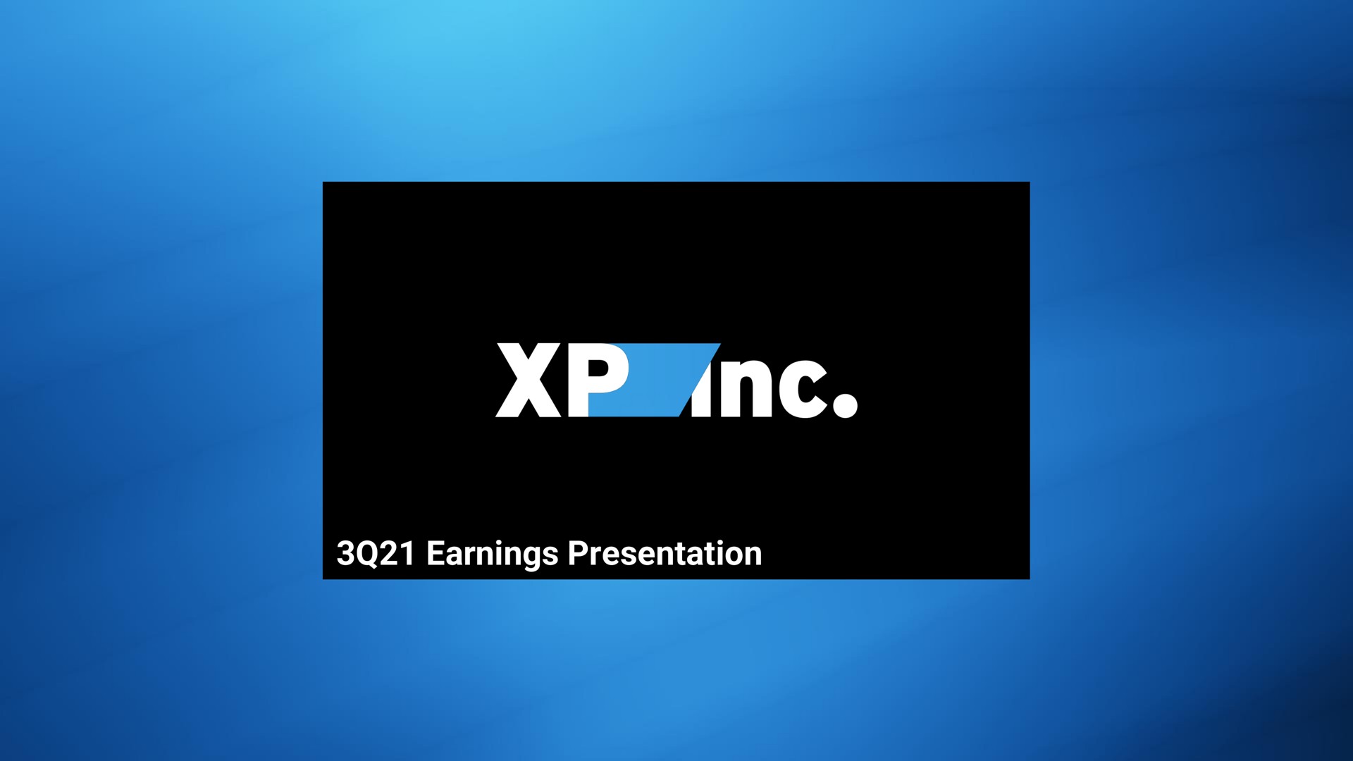 Xp Inc — cover slide investment banking deck slide