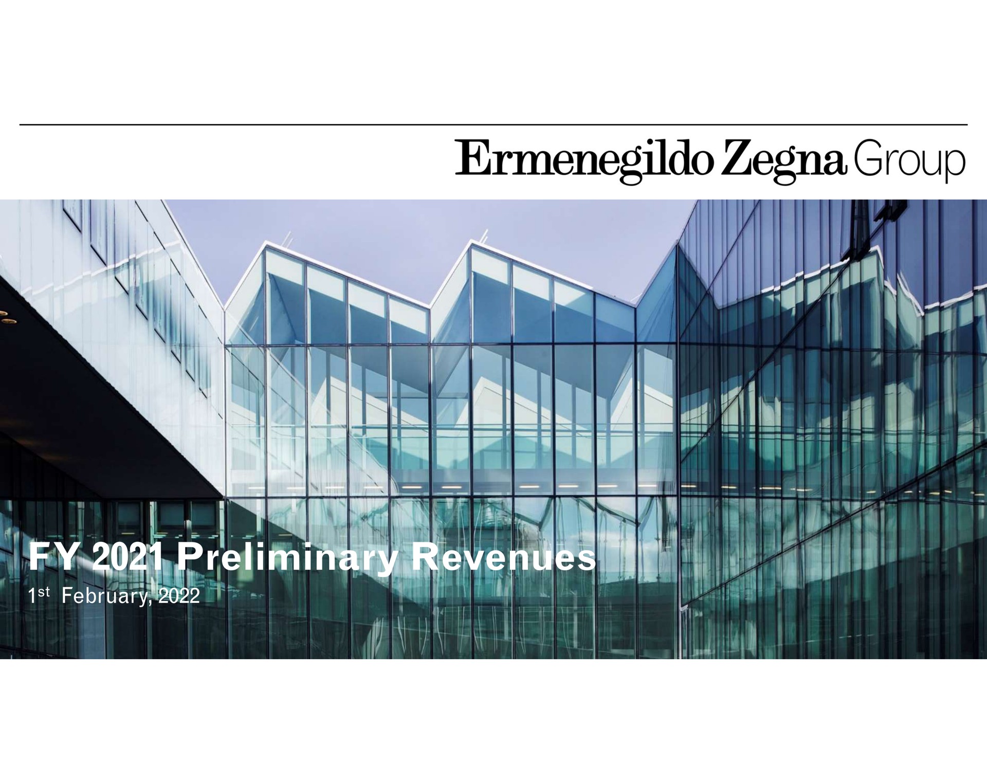 Zegna — FY 2021 Preliminary Revenues investment banking deck slide