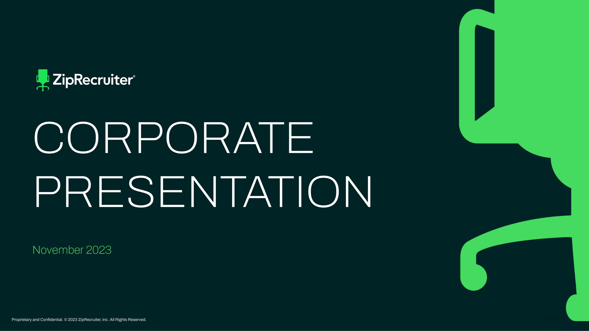 Ziprecruiter — Corporate Presentation investment banking deck slide