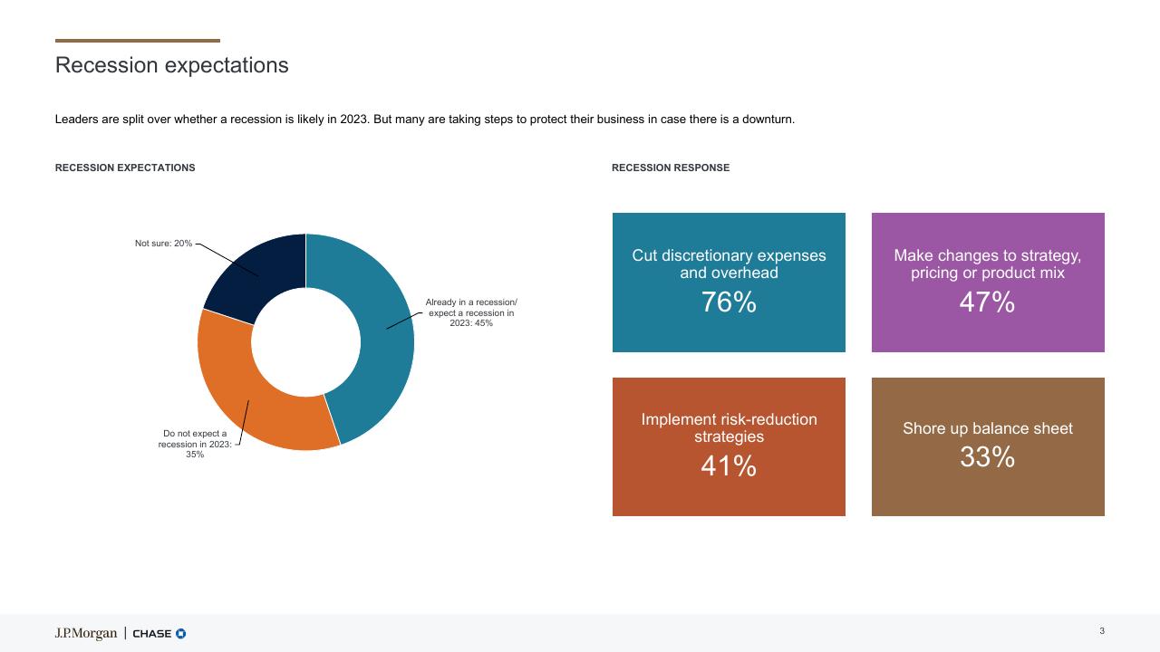 Chart slide 3 from 2023 Midyear Business Leaders Outlook JP Morgan