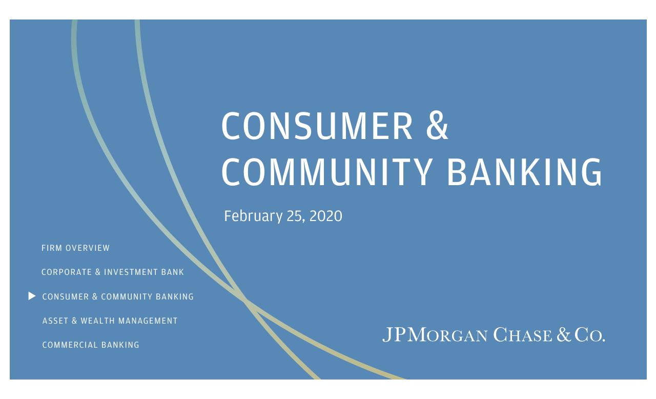 Consumer Community Banking JP Morgan investment banking deck cover