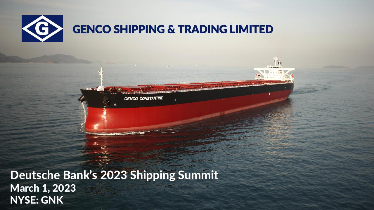 Deutsche Banks 2023 Shipping Summit Deutcshe investment banking deck cover
