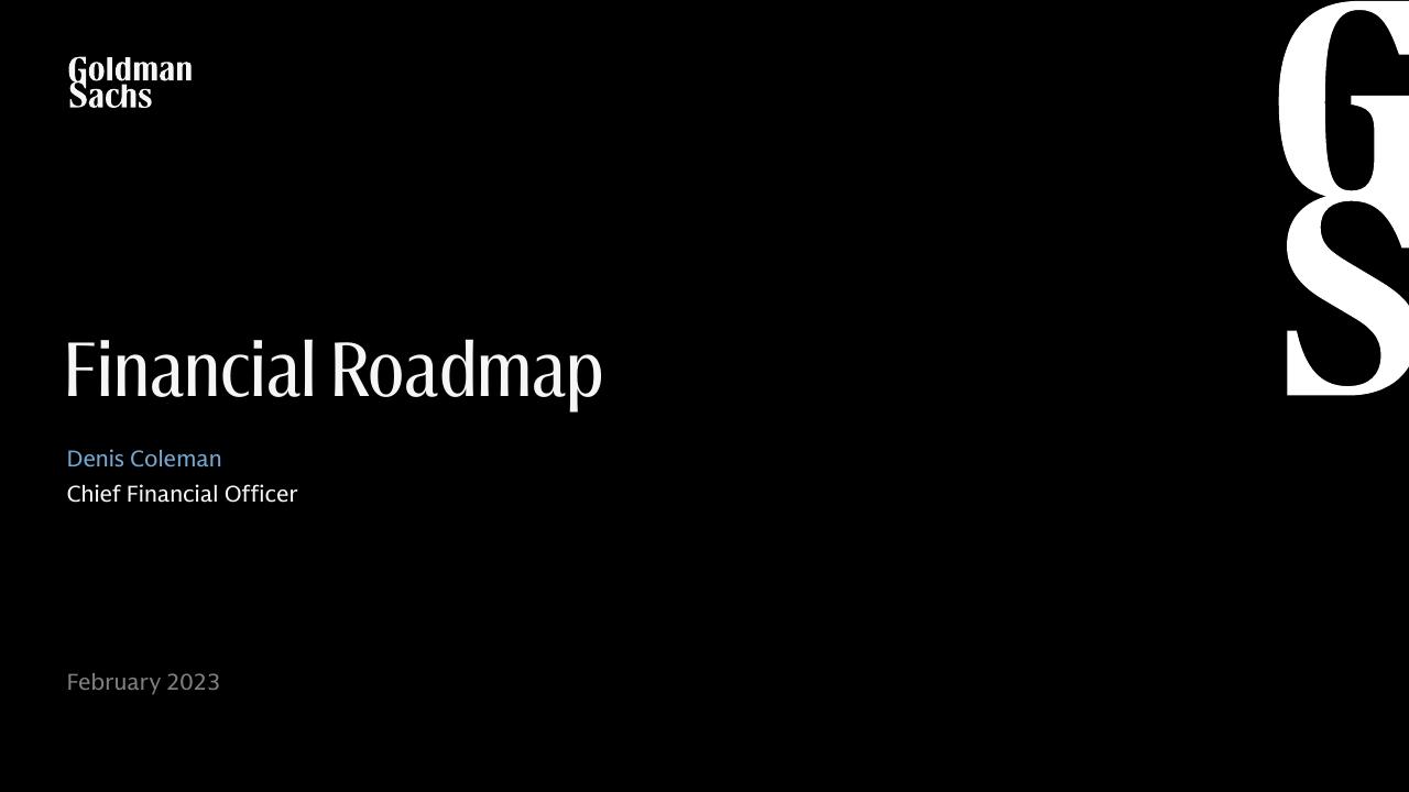 Financial Roadmap Goldman Sachs investment banking deck cover
