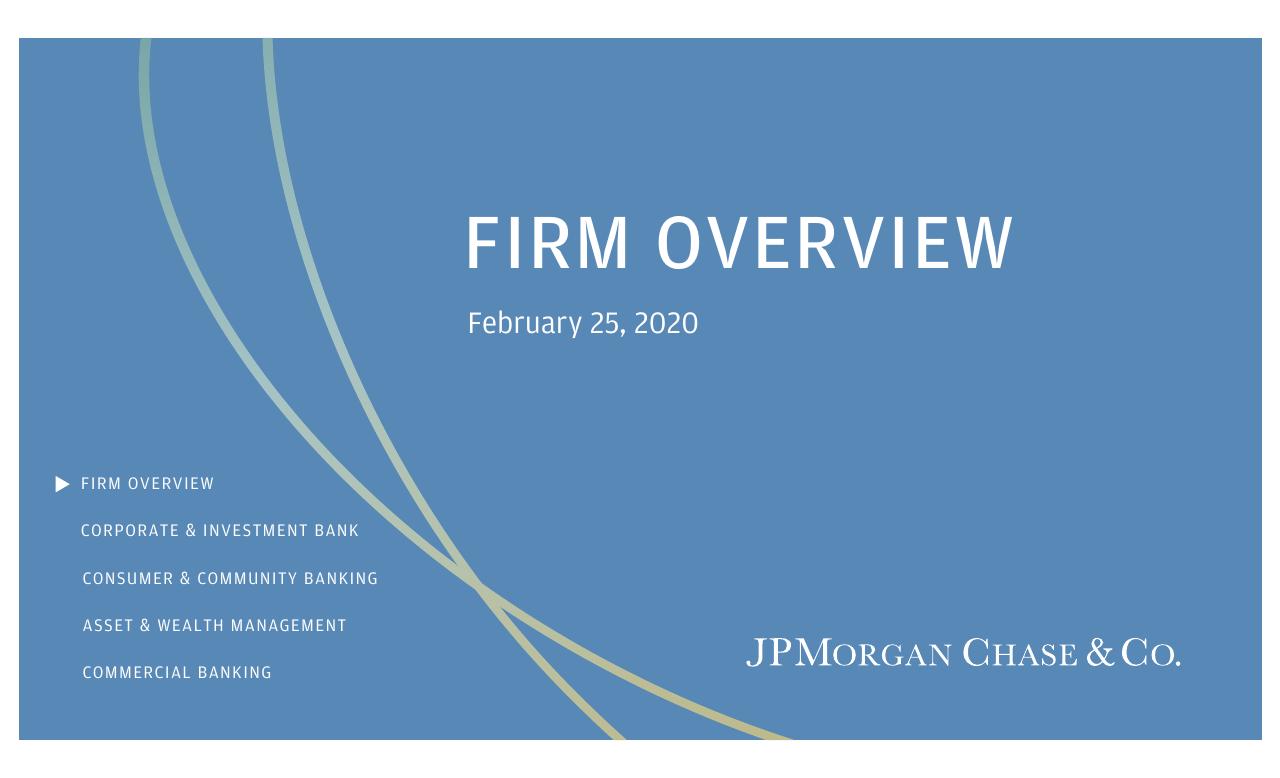 Firm Overview 2020 JP Morgan investment banking deck cover