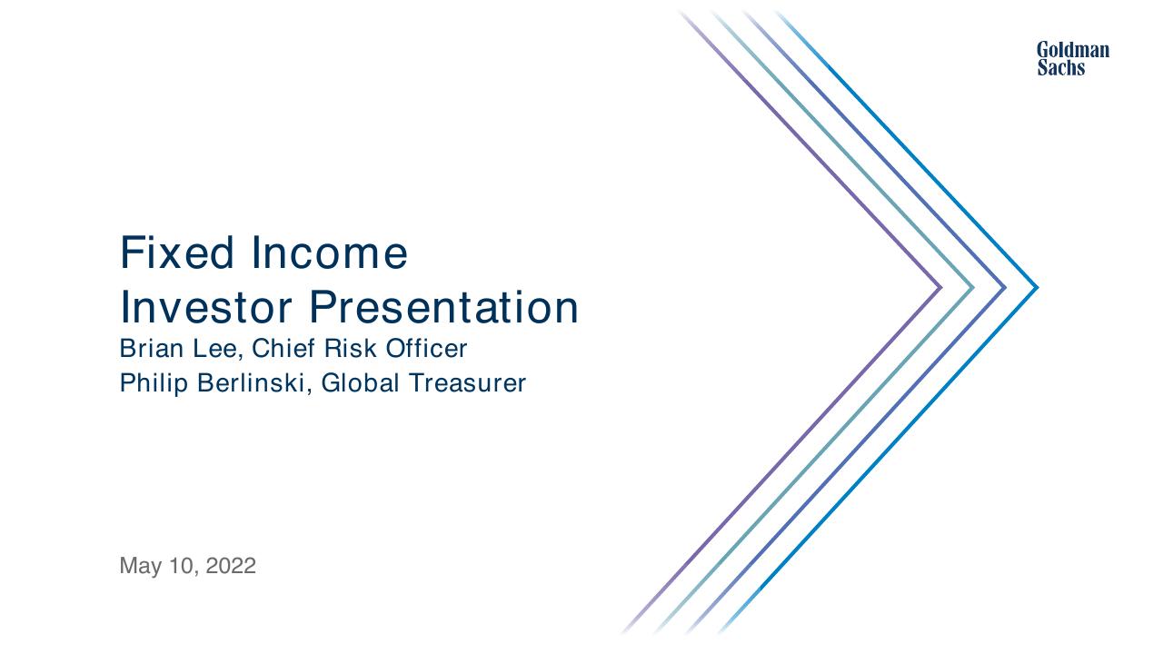 Fixed Income Investor Presentation Goldman Sachs2 investment banking deck cover
