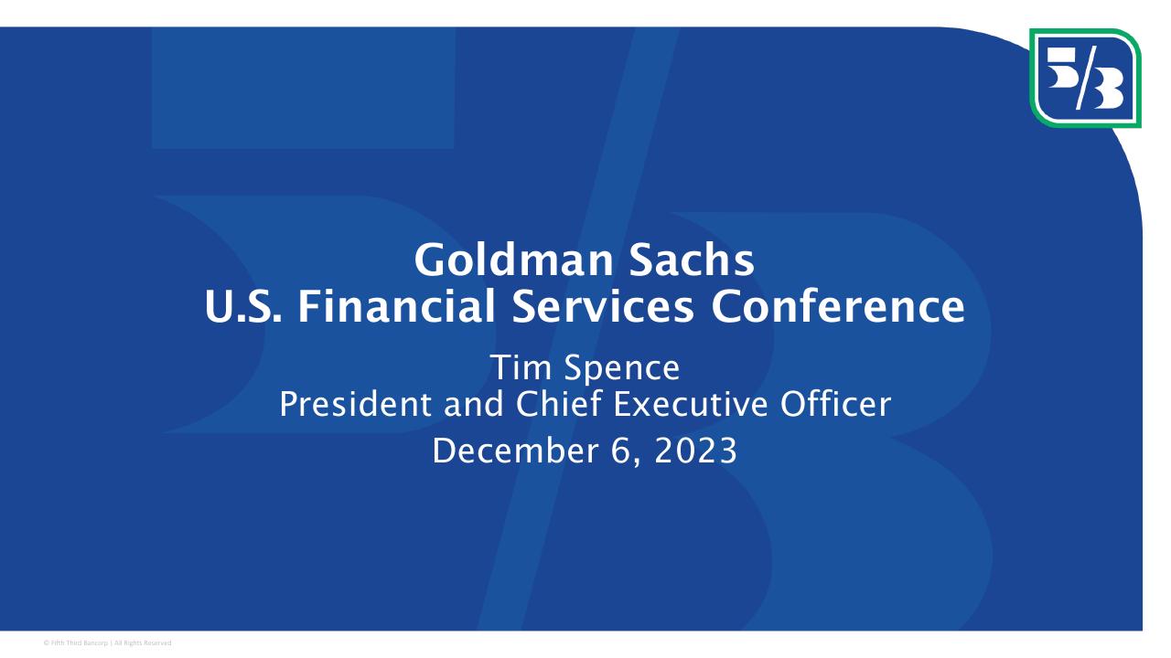 Goldman Sachs US Financial Services Conference 2023 Goldman Sachs investment banking deck cover