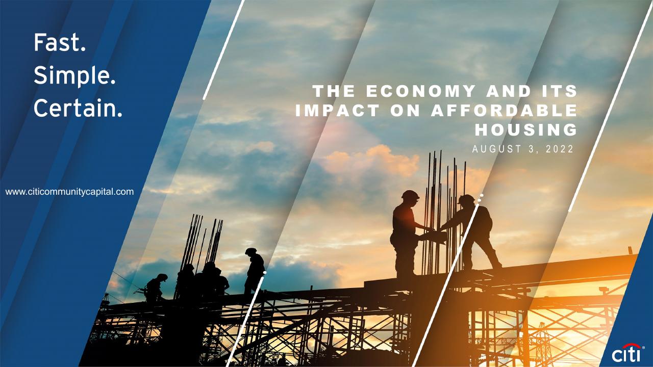 The Economy And Its Impact On Affordable Housing Citi investment banking deck cover
