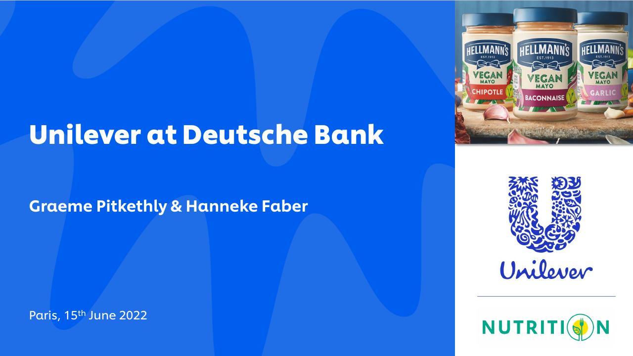 Unilever At Deutsche Bank Other Group investment banking deck cover